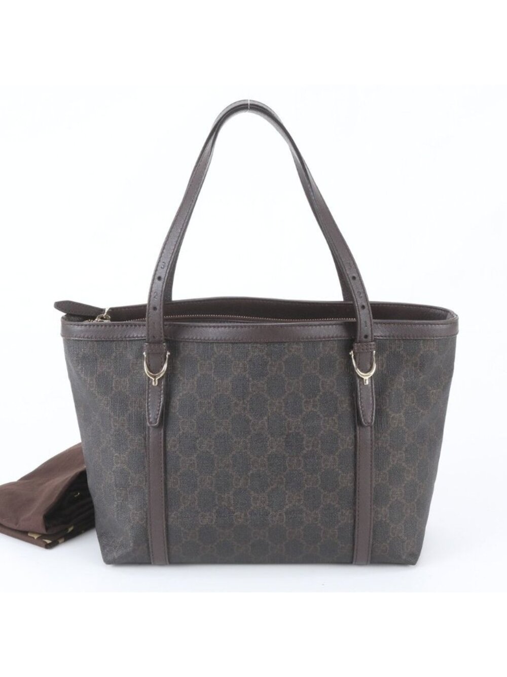 Gucci GG Supreme Nice Leather Tote Bag Shoulder Brown